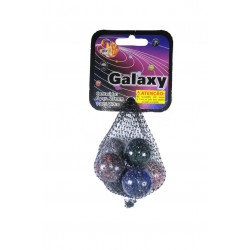Bolas de Gude Coloridas Importadas Pacote 6 Unidades de 25mm Modelo Galaxy
